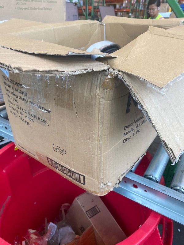 Photo 1 of [DAMAGED] [UNTESTED] Ninja Crispi Pro 6-in-1 Glass Air Fryer | With Nontoxic, 6qt & 2.5qt Containers & Lids | Microwave, Freezer, Dishwasher Safe | 450°F Max Temp | 1800 Watt | Bone | AS101LG