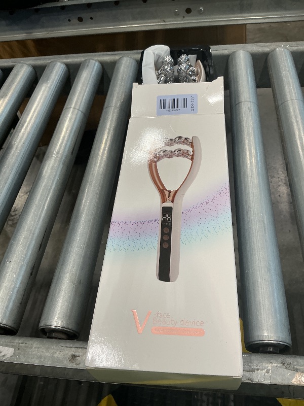 Photo 1 of [See Live Photos] Facial Massager with 3D Roller,Lymphatic Drainage Tool for Face,Arm,Leg and Neck massage - Lymphatic Contour Face Brush Lift & Double Chin Reducer (Pearl white)