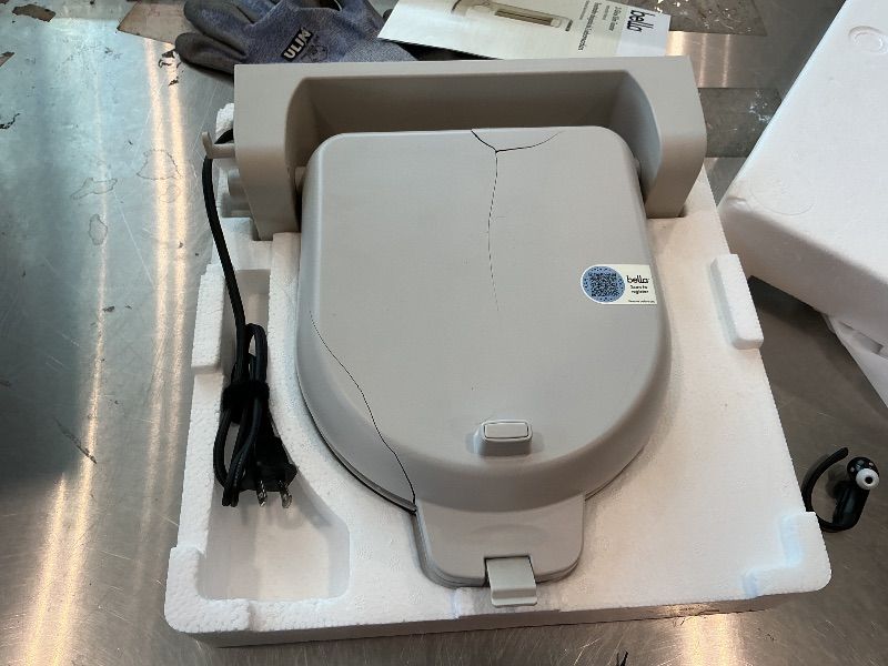 Photo 1 of [Outer Shell Cracked] bella Flip-n-Store Waffle Maker with EverGood™ Ceramic Nonstick Coating, Fits-anywhere™ Kitchenware, Power Indicator Light, Cool Touch Handle & Cord Wrap, 7” Wide & 1" Deep Plates, 1000 Watt, Oatmilk