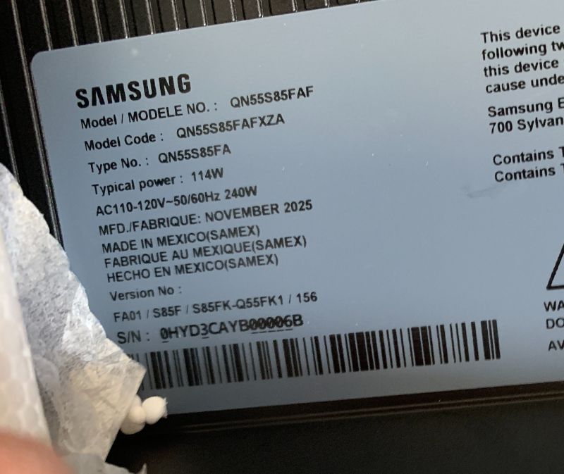 Photo 1 of Samsung 55-Inch Class OLED 4K S85F Series, Vision AI Smart TV (2025 Model, 55S85F) Object Tracking Sound Lite w/Dolby Atmos, NQ4 AI Gen2 Processor, Contour Design, Color Booster Pro, Alexa Built-in