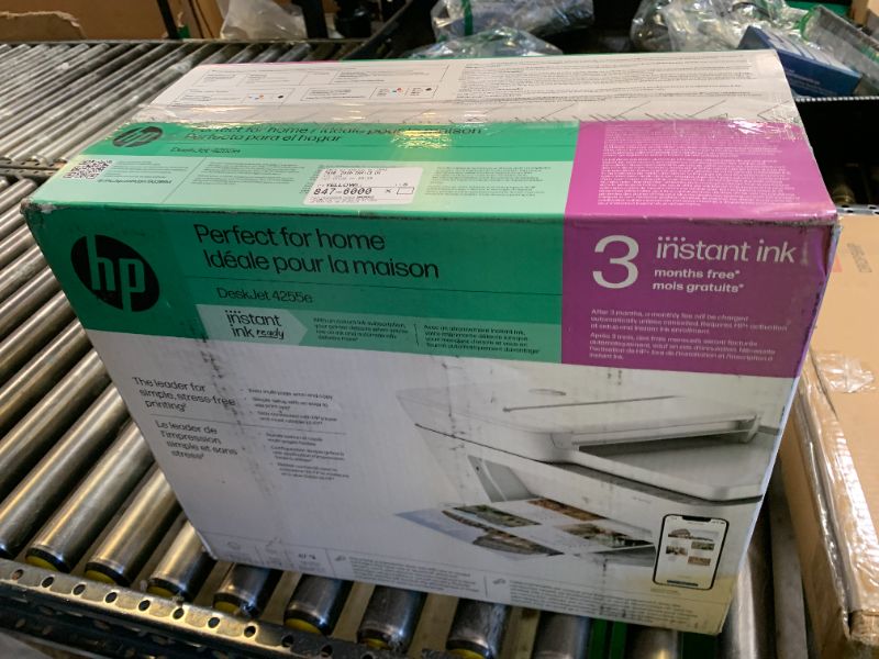 Photo 1 of HP DeskJet 4255e Wireless All-in-One Color Inkjet Printer, Scanner, Copier, Best-for-home, 3 month Instant Ink trial included. This printer is only 2.4 ghz capable. AI-enabled (588S6A)