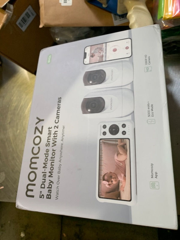 Photo 1 of Momcozy BM04 Smart WiFi Baby Monitor with 2 Cameras, 5’’ 1080P Split Screen Video Baby Monitor with Camera and Audio, Clear Night Vision, 5000mAh Battery, 2-Way Audio