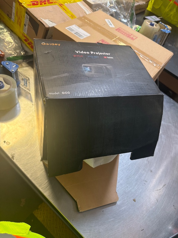 Photo 1 of [3500 ANSI/ Official Apps/65W Audio] Outdoor 4K Projector with WiFi and Bluetooth, Auto Focus, Auto Keystone Smart Projector Support DoIby Audio, 2026 Upgrade GO2 Short Throw Projector with 360°Stand