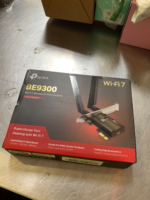 Photo 1 of TP-Link WiFi 7 BE9300 PCIe WiFi Card for PC Archer TBE552E| Tri-Band Network Card | Bluetooth 5.4 | High-Gain Antenna | MLO, WPA3| Supports AMD/Intel Motherboard| Not Compatible with Windows 10/Linux