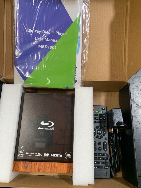 Photo 1 of 1080P Full HD Blu-ray Player with HDMI&AV, Dolby Digital, USB Playback, Region A1 Blu-ray & All Region DVD Support, Includes Remote & CablesB0GC3XMCVG