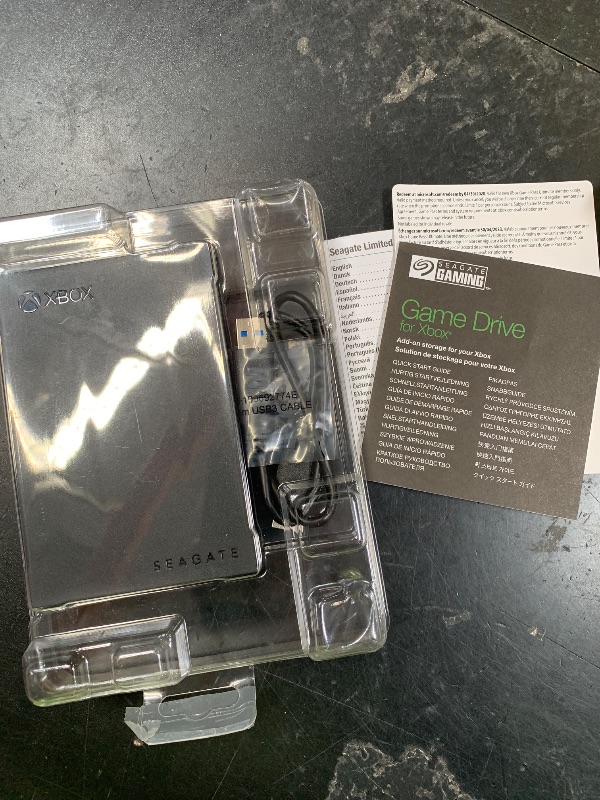 Photo 1 of Seagate Game Drive for Xbox 5 TB External Hard Drive Portable HDD - USB 3.2 Gen 1, Black with Built-in Green LED bar, Xbox Certified, 3 Year Rescue Services(STKX5000403)