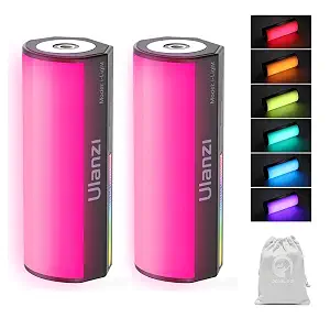 Photo 1 of Ulanz i i-Light Compact Magnetic RGB LED Tube Light for Video and Photography, Handheld Mini Light Stick LCD | Magnetic Attraction, 1/4" Mount | 2500-9000K, 20 FX | 2000mAh 90min Run Time (2 Units)