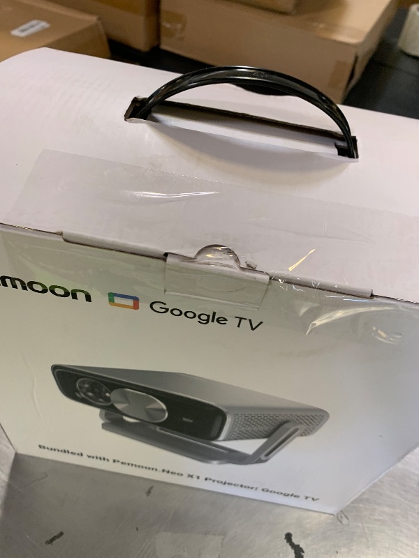 Photo 1 of Smart 4K Projector [Bundled with Google TV Stick] with WiFi and Bluetooth, 2500ANSI, Auto Lens Cap, Portable Outdoor Movie Projector with Built-in Apps Auto Focus for Ceiling/Home Theater/Bedroom