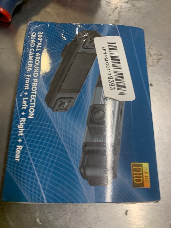 Photo 1 of 4 Channel 360° Dash Cam Front Rear Inside & Left Right 4K+1080P*3 FHD Car Camera, 5GHz WiFi & App Control 8 IR Lamps Night Vision 24H Parking Mode, G-Sensor, Loop Recording, Includes 64GB (Gunmetal)