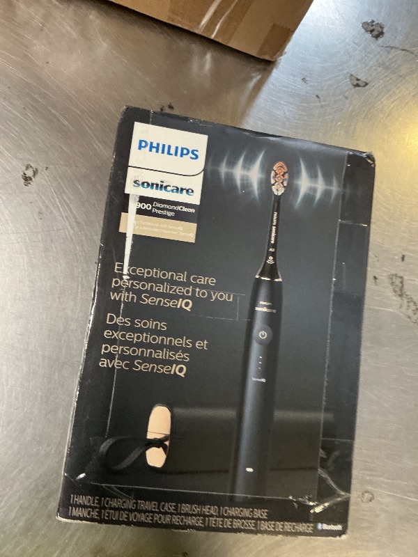 Photo 1 of Philips Sonicare DiamondClean 9900 Prestige Electric Toothbrush - with SenseIQ Technology and Advanced AI App, 5 Brushing Modes, 3 Intensity Levels, Charging Travel Case,Midnight Blue, Model HX9990/12