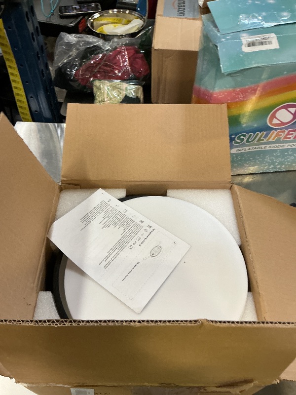 Photo 1 of HLinghtnet LED 12 inch Round Flush Mount Ceiling Light Black Dimmable 24W 5CCT Metal Black Ceiling lamp and is Ideal for hallways Kitchens bedrooms corridors Children's Rooms 3 Pack
