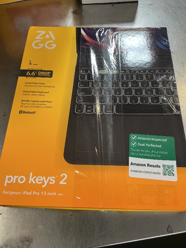 Photo 1 of ZAGG Pro Keys 2 iPad Pro 13" (M5)/ Pro 13" (M4) Keyboard Case - Wireless Keyboard & Detachable Folio Case | Laptop-Style Backlit Keys, Multi-Pairing Bluetooth, 6.6 ft Drop Protection