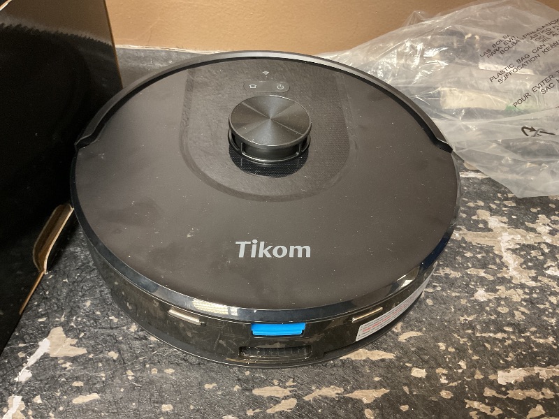 Photo 1 of Tikom Robot Vacuum and Mop, 6000Pa Robotic Vacuum Cleaner with Self-Emptying Base, 90 Days Capacity, LiDAR Navigation, Home Mapping, Ideal for Pet Hair, Hard Floors, Carpet (L8000 Plus)