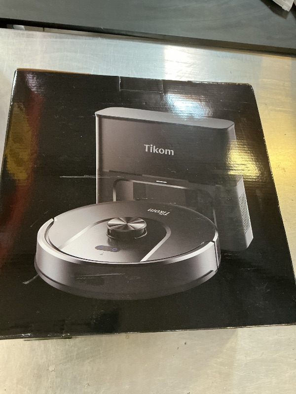 Photo 1 of Tikom Robot Vacuum and Mop, 6000Pa Robotic Vacuum Cleaner with Self-Emptying Base, 90 Days Capacity, LiDAR Navigation, Home Mapping, Ideal for Pet Hair, Hard Floors, Carpet (L8000 Plus)