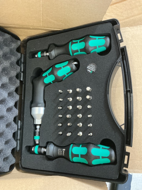 Photo 1 of WERA 05074739001 7440/41/42 Kraftform Torque Screwdriver Set 0.3-6.0 Nm, 27 Pieces