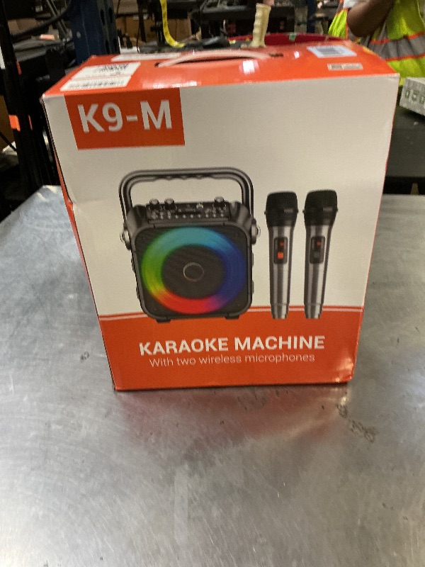 Photo 1 of Karaoke Machine, Portable Bluetooth Speaker with 2 Wireless Microphones for Adults & Kids with Lights, Karaoke Microphone with PA System Supports USB/TF/REC/FM/AUX for Home Party Home System Packages