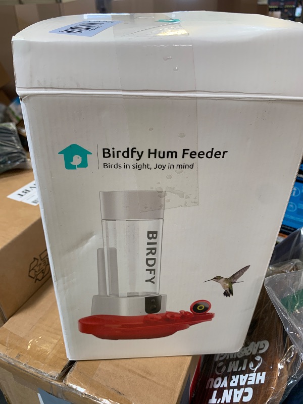 Photo 1 of Birdfy Hummingbird Feeder with Dual Cameras - 2K HD Smart Cameras Solar Powered, Close-Up Bird Video/Live Watching & Instant Notifications, Ant Moat & Leakproof - 20oz (AI Lifetime)