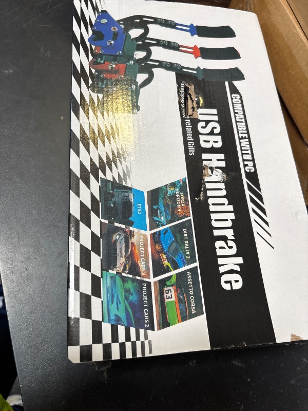 Photo 1 of CNRAQR PC Racing Game USB Handbrake for 16Bit SIM for Racing Games, Compatible with G27 G29 G923 T500 T300 Simulate Linear Handbrake-Excluding Installation Bracket(Only PC System)