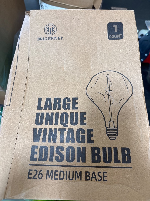 Photo 1 of Oversized Giant Vintage Edison Light Bulb, Dimmable 2200K Warm Amber Glow, 8W Edison Bulb (100W Equivalent) with E26 Base, A165 Extra Long Irregular Globe for Pendant, Ceiling & Floor Lamps 1Pack