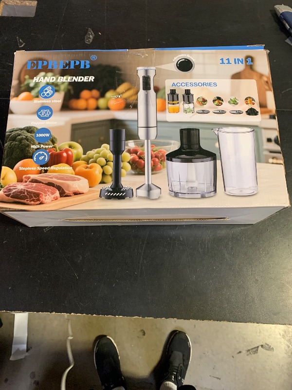 Photo 1 of Handheld Immersion Blender Bundle, 1000W Powerful 12-in-1 Set for Smoothies,Orange Juicer,Minced meat,Milk frother,Egg Beater, Dough Hook, Vegetable Chopper, Potato Masher