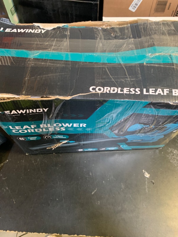 Photo 1 of **USED, INCOMPLETE** New Upgrade Cordless Leaf Blower 6 Speed Modes, Cordless Leaf Blower with 2 X 4.0Ah Batteries and Charger, 650CFM 180MPH Electric Leaf Blowers, 21V Lightweight Blower for Patio Cleaning, Lawn Care