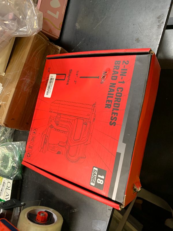 Photo 1 of MtiolHig Cordless 2" Brad Nailer Compatible with Milwaukee Battery(Tool Only), 2-in-1 Electric Nail Gun/Staple Gun, 18 Gauge Nail Gun Battery Powered with 1000 Nails for Wood Carpentry, 7.2LB