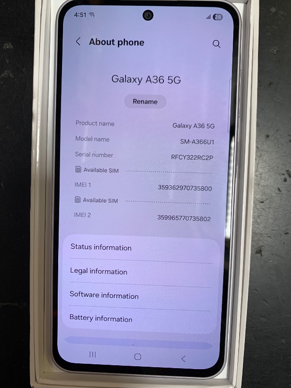 Photo 1 of Samsung Galaxy A36 5G A Series, 128GB Unlocked Android Smartphone, AMOLED Display, Rugged Design, 5G Connectivity, Affordable Performance, US Version, 2025, US 1 Yr Warranty, Awesome Lavender