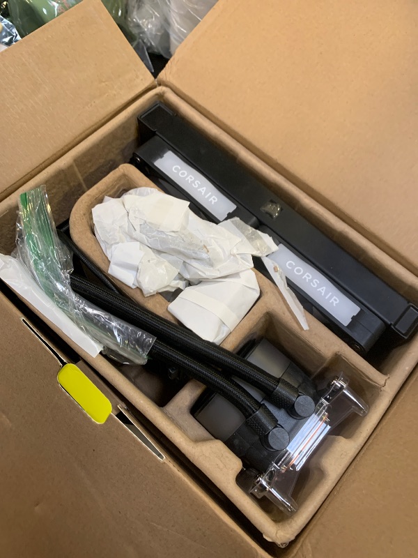 Photo 1 of **DAMAGE, SEE NOTES** CORSAIR iCUE Link Titan 240 RX RGB Liquid CPU Cooler – 240mm AIO – Low-Noise – FlowDrive Cooling Engine – Intel LGA 1851/1700, AMD AM5/AM4 – 2X RX120 RGB Fans – iCUE Link System Hub Included – Black