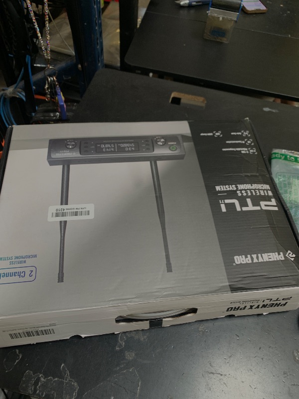 Photo 1 of Phenyx Pro Dual UHF Wireless Microphone System?Auto-Scan Cordless Mic Set w/ 2x100 Frequencies, 2 Bodypacks & Headsets/Lapel Microphones for Speaking, Singing, Church, DJ (PTU-71-2B)