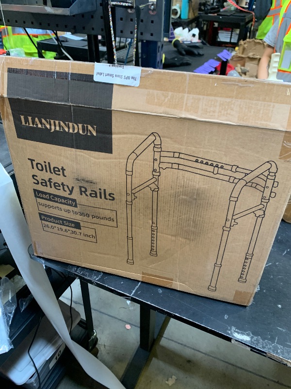 Photo 1 of Lianjindun Toilet Safety Rails (350 lb), Adjustable Toilet Frame for Elderly, Seniors, Handicap & Disabled, Foldable Handicap Toilet Handles Fit Any Toilets (Gray)