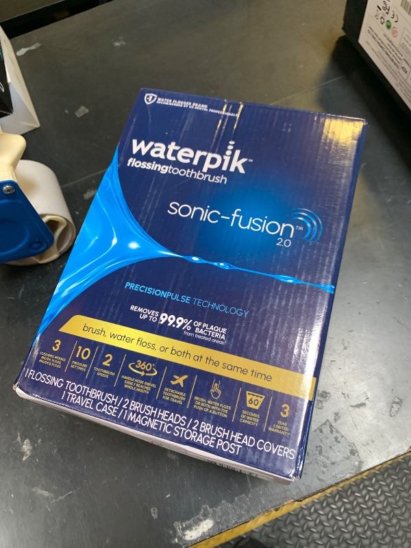 Photo 1 of Waterpik Sonic-Fusion 2.0 Professional Flossing Electric Toothbrush with Water Flosser Combo Two In One, For Daily Gum Care and Cleaning Teeth, Braces, Implants, White SF-04CD010-1, Packaging May Vary