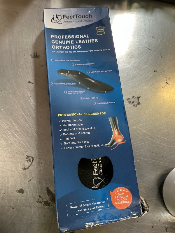 Photo 1 of FeetTouch Best Genuine Leather Original Metatarsalgia Orthotics Strong Arch Support PORON Inserts Carbon Fiber PU Ball of Foot Insoles Relieve Morton's Neuroma Pain with Metatarsal Pad