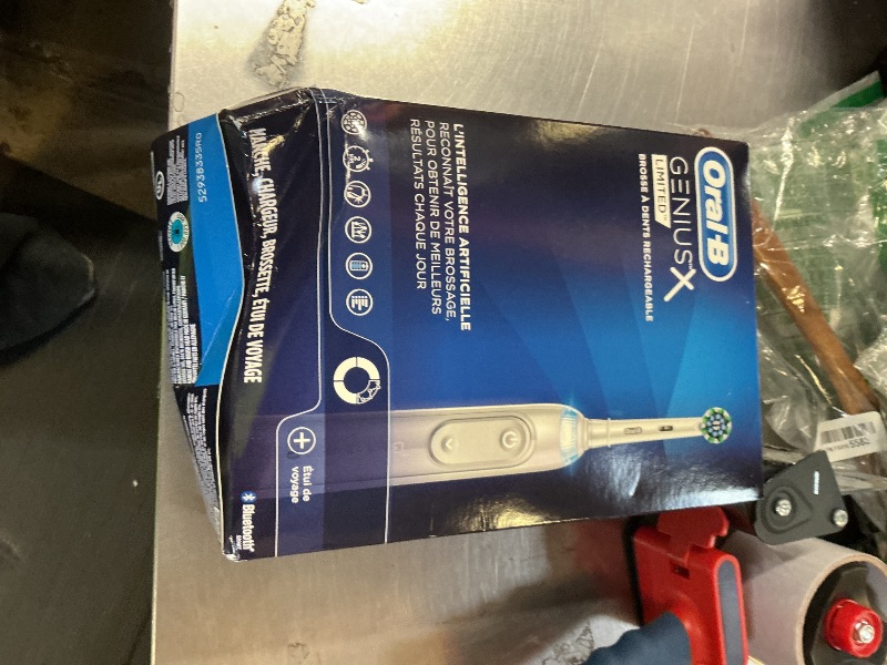 Photo 1 of Oral-B Genius X Limited Rechargeable Electric Toothbrush with 1 Replacement Brush Head, Travel Case, White