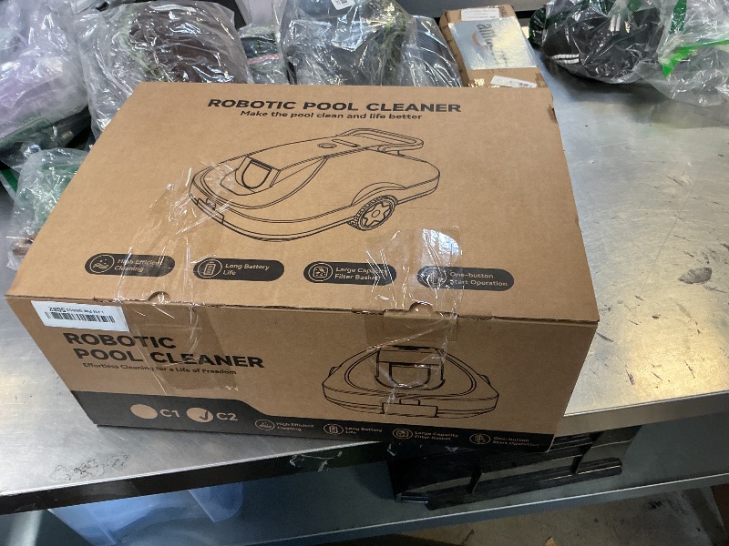 Photo 1 of 2026 Update WITBOX Cordless Robotic Pool Cleaner, C2 Automatic Pool Cleaner with Dual Motor,210-Min Runtime,Pool Vacuum for Above Ground Pool Up to 2200Sq.Ft,2.7L Filter Basket,Auto-Parking,Light Blue