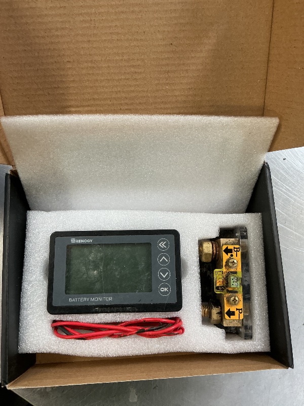 Photo 1 of Renogy 500A Battery Monitor with Shunt, High and Low Voltage Programmable Alarm, Range 10V-120V up to 500A, 20ft Shielded Cable, Compatible 12V Lithium Sealed, Gel, Flooded Batteries,Black