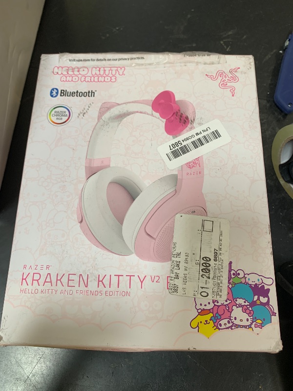 Photo 1 of Razer Kraken Kitty V2 BT Wireless RGB Headset: Chroma RGB - Bluetooth 5.2-40 mm Drivers - 40 Hr Battery w/Type C Charging - Hello Kitty & Friends Edition