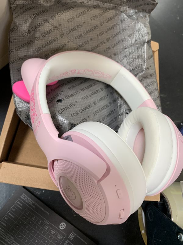 Photo 1 of Razer Kraken Kitty V2 BT Wireless RGB Headset: Chroma RGB - Bluetooth 5.2-40 mm Drivers - 40 Hr Battery w/Type C Charging - Hello Kitty & Friends Edition