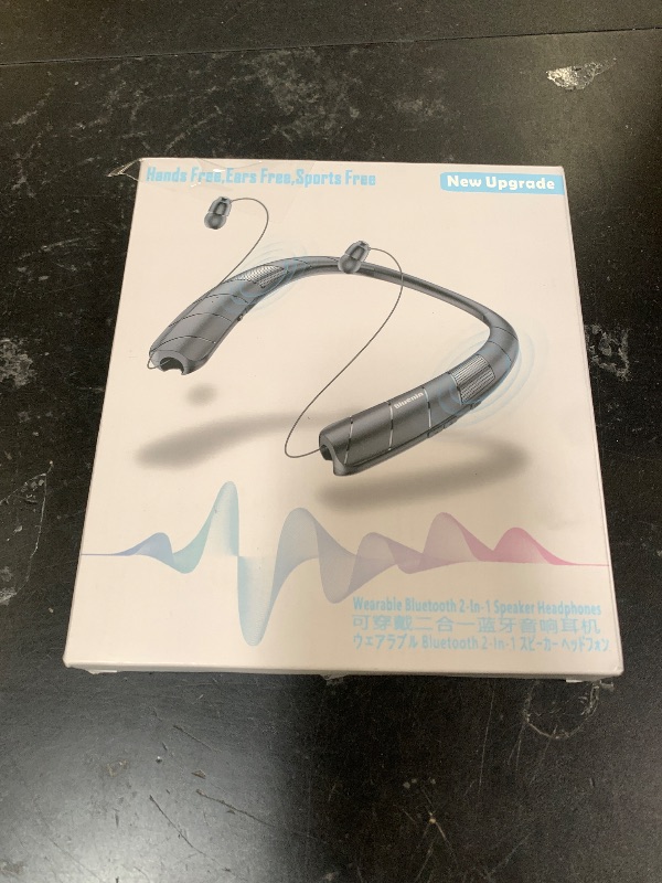 Photo 1 of ForFuego Retractable Neckband Bluetooth Headphones, 48H Playtime Wireless Earbuds, Bluetooth 5.0, Built-in Speaker & IPX5 Waterproof, Auto-Coil Cord, Ultra-Light Comfortable Fit, Black