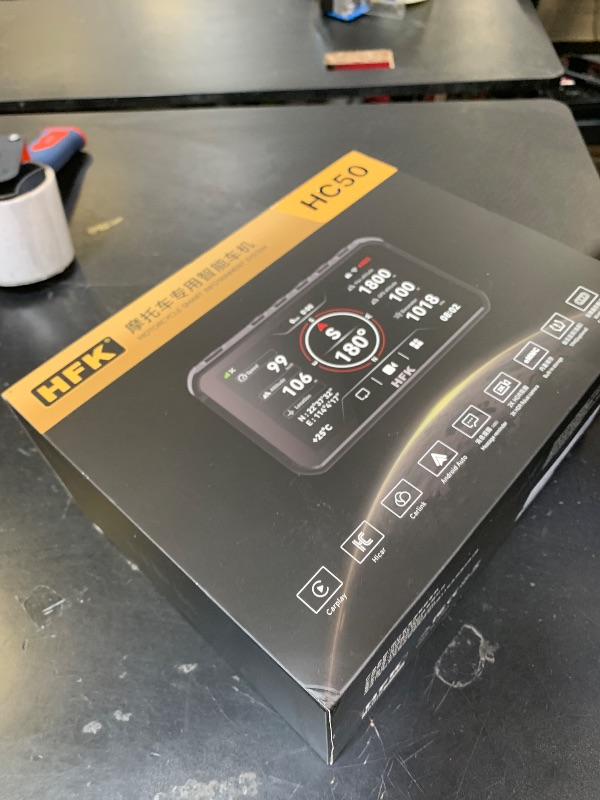 Photo 1 of HFK HC50 Motorcycle CarPlay & Android Auto, Motorcycle Carplay GPS Navigation System, 5.7” Touch Screen with 2K Dual Dash Cam, Bluetooth, 5G Wi-Fi, IP69K Waterproof (HC50-128GB)