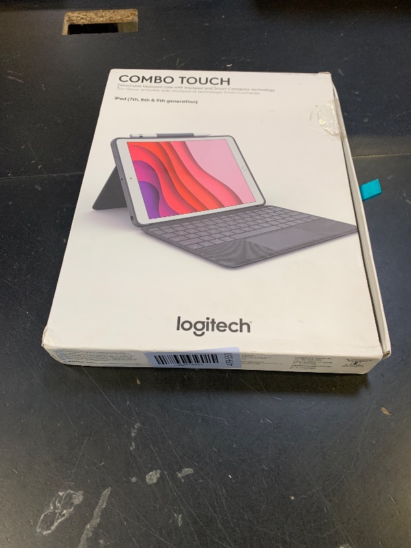 Photo 1 of Logitech Combo Touch for iPad (7th and 8th Generation) Keyboard case with trackpad, Wireless Keyboard, and Smart Connector Technology – Graphite Apple Exclusive