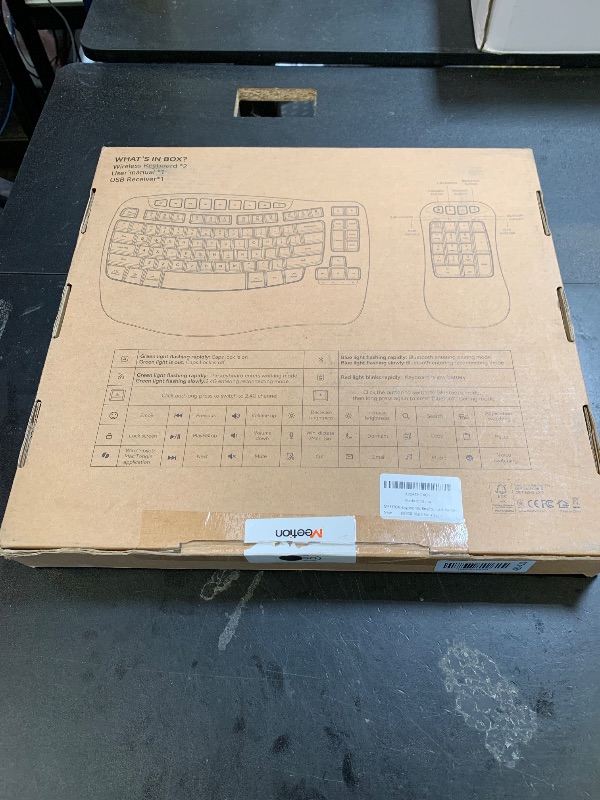 Photo 1 of MEETION Ergonomic Keyboard with Separate Numeric Keypad, Wave Wireless Flexible 2-in-1 Setup for Multi-Device, 2.4G/Bluetooth Split Design with Wrist Rest for Accountants/Data Entry/Left-Handed