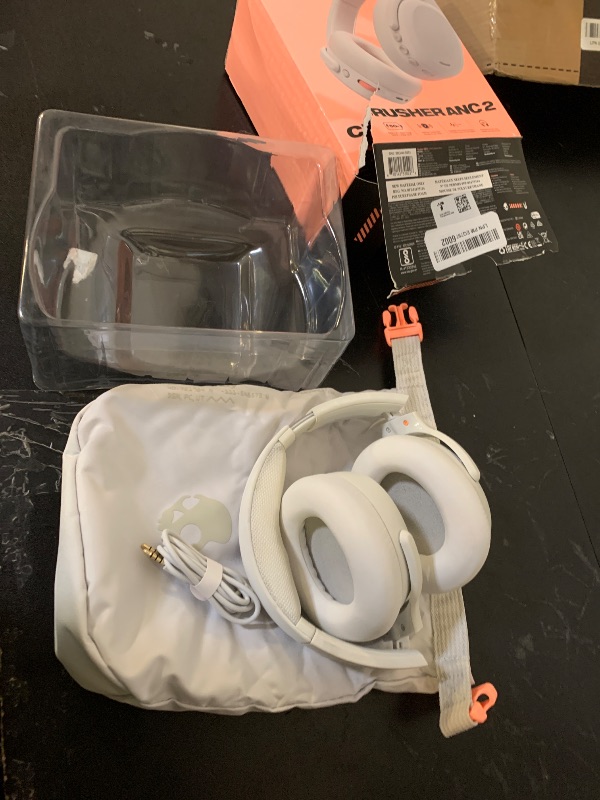 View 2 of Skullcandy Crusher ANC 2 Wireless Over-Ear Bluetooth Headphones with Multi-Sensory Bass, Active Noise Cancelling, Up to 60 Hours Battery, Microphone for iPhone Android - Bone