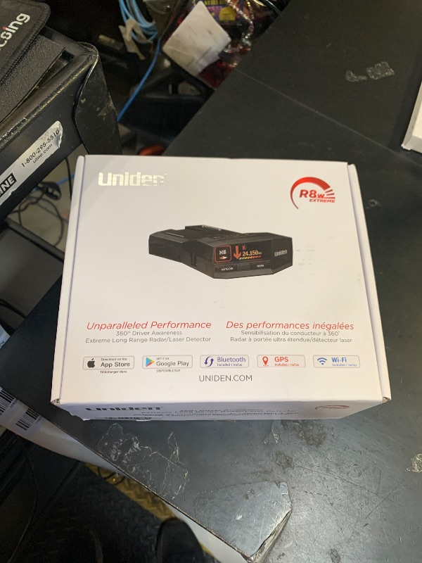 Photo 1 of Uniden R8W (new Model) Extreme Long Range Laser/Radar Detector, 360° Awareness, Directional Arrows, Wi-Fi, Bluetooth, GPS, Real-Time Voice Alerts, Red Light & Speed Camera Alerts, R/TACH App