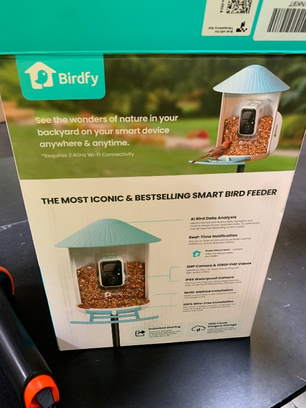 Photo 1 of NETVUE by Birdfy Smart Bird Feeder with AI Camera, Auto Capture Videos & Live Stream, Wireless Wildbird Watching, Outdoor Backyard Birder(AI by Subscription) Blue