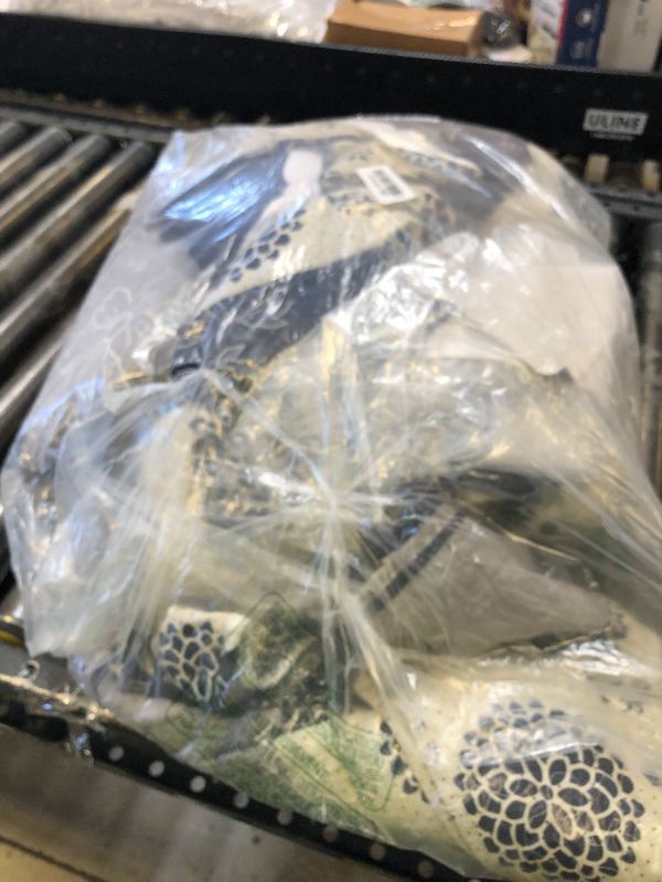 Photo 1 of **USED, WORN** Homzard California King Size Comforter Set,Navy Blue Beige All Cotton Quilted Bedspread (118 * 106 Inch) with 2 Pillow Shams,Oversized Floral Quilt Set Lightweight All Season Coverlet