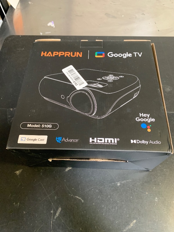 Photo 1 of HAPPRUN Native 1080P Projector, Bluetooth Home Theater Movie Projector with Built-in Speaker, Compatible with Smartphone, HDMI, Fire Stick, PS5, Indoor & Outdoor Use -With Google TV System