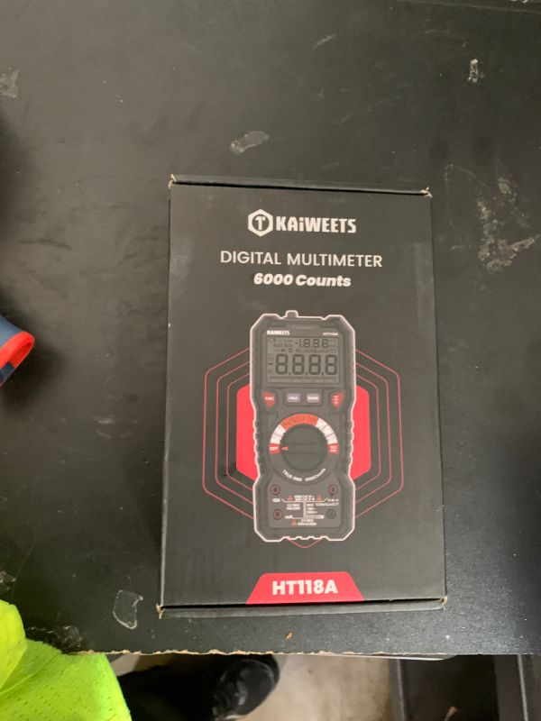 Photo 1 of KAIWEETS Digital Multimeter TRMS 6000 Counts Voltmeter Auto-Ranging Fast Accurately Measures Voltage Current Amp Resistance Diodes Continuity Duty-Cycle Capacitance Temperature for Automotive