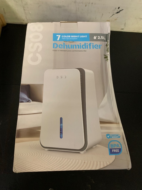 Photo 1 of Dehumidifier for Home,1000 sq.ft Dehumidifier for Basement Bathroom Bedroom with Auto Shut Off, Built-in Aromatherapy Diffuser,7 Colors LED Light, Quiet Dehumidifiers with Sleep Mode(CS08-Cream)