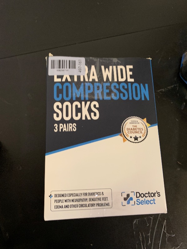 Photo 1 of Doctor's Select 3 Pairs Plus Size Compression Socks Wide Calf - Up to 6XL | 20-30 mmHg Compression Socks for Women Wide Calf | Black