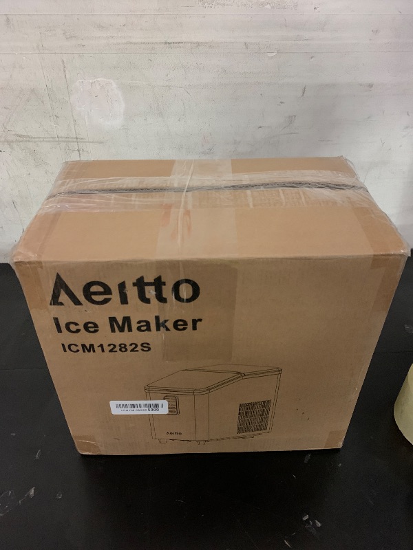 Photo 1 of Aeitto Ice Maker Countertop 26lbs/24H, Ice Machine 8 Ice Cubes Ready in 6 Mins, 2 Sizes of Bullet Ice Portable Ice Makers with Basket & Scoop, Auto Self-Cleaning for Home/Kitchen/Office Stainless
